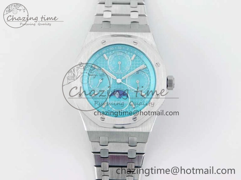 Royal Oak 41mm Complicated 26574 SS APSF1:1 Best Edition Tiffany Blue Dial on SS Bracelet A5134