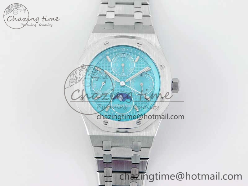 Royal Oak 41mm Complicated 26574 SS APSF1:1 Best Edition Tiffany Blue Dial on SS Bracelet A5134