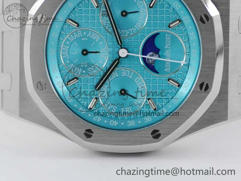 Royal Oak 41mm Complicated 26574 SS APSF1:1 Best Edition Tiffany Blue Dial on SS Bracelet A5134