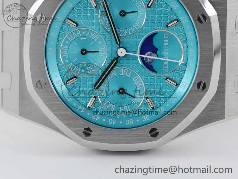 Royal Oak 41mm Complicated 26574 SS APSF1:1 Best Edition Tiffany Blue Dial on SS Bracelet A5134