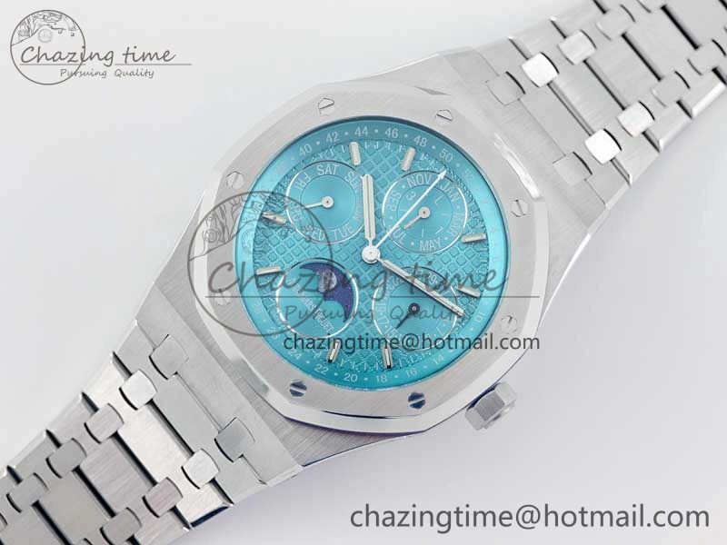 Royal Oak 41mm Complicated 26574 SS APSF1:1 Best Edition Tiffany Blue Dial on SS Bracelet A5134