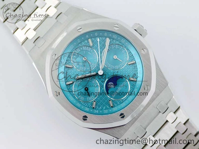 Royal Oak 41mm Complicated 26574 SS APSF1:1 Best Edition Tiffany Blue Dial on SS Bracelet A5134