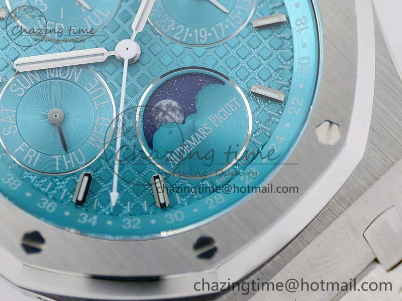 Royal Oak 41mm Complicated 26574 SS APSF1:1 Best Edition Tiffany Blue Dial on SS Bracelet A5134