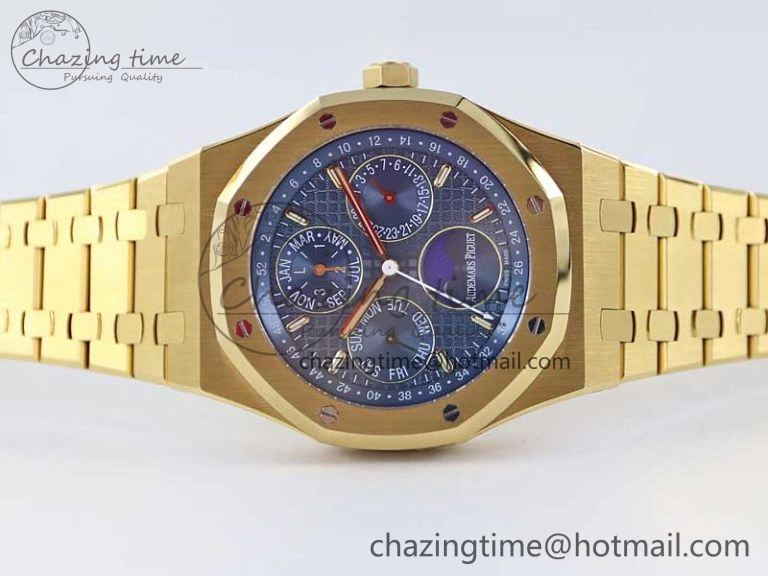 Royal Oak 41mm Complicated 26574 YG APSF1:1 Best Edition Blue Dial on YG Bracelet A5134