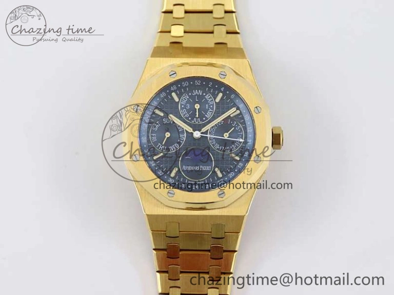 Royal Oak 41mm Complicated 26574 YG APSF1:1 Best Edition Blue Dial on YG Bracelet A5134