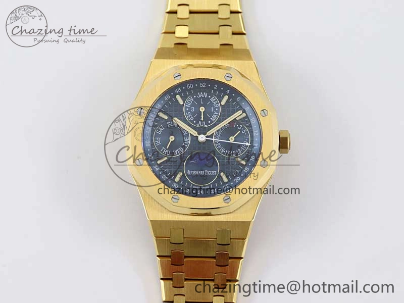 Royal Oak 41mm Complicated 26574 YG APSF1:1 Best Edition Blue Dial on YG Bracelet A5134