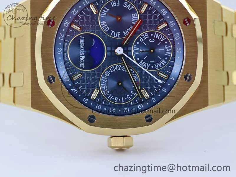 Royal Oak 41mm Complicated 26574 YG APSF1:1 Best Edition Blue Dial on YG Bracelet A5134