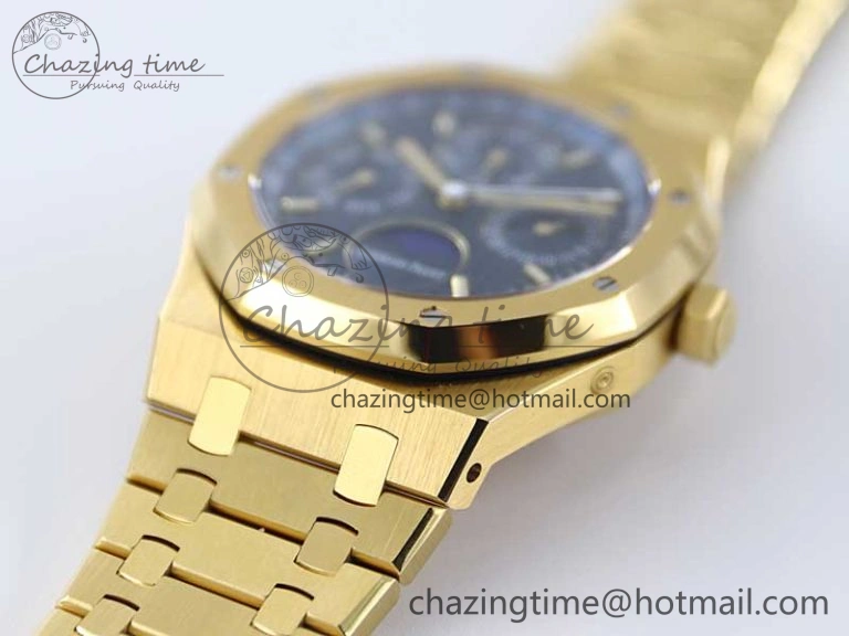 Royal Oak 41mm Complicated 26574 YG APSF1:1 Best Edition Blue Dial on YG Bracelet A5134
