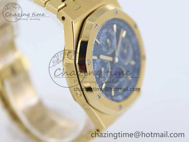 Royal Oak 41mm Complicated 26574 YG APSF1:1 Best Edition Blue Dial on YG Bracelet A5134