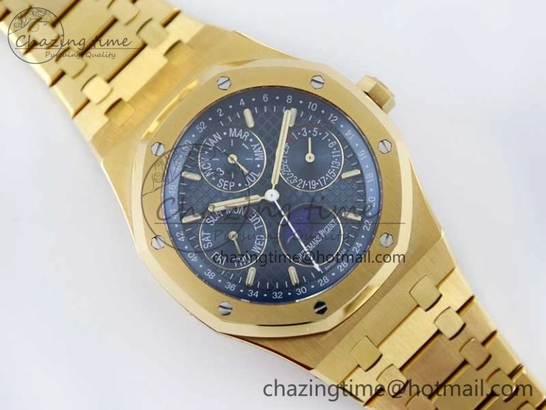 Royal Oak 41mm Complicated 26574 YG APSF1:1 Best Edition Blue Dial on YG Bracelet A5134