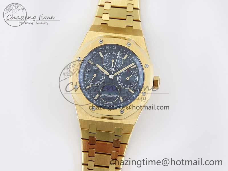 Royal Oak 41mm Complicated 26574 YG APSF1:1 Best Edition Blue Dial on YG Bracelet A5134