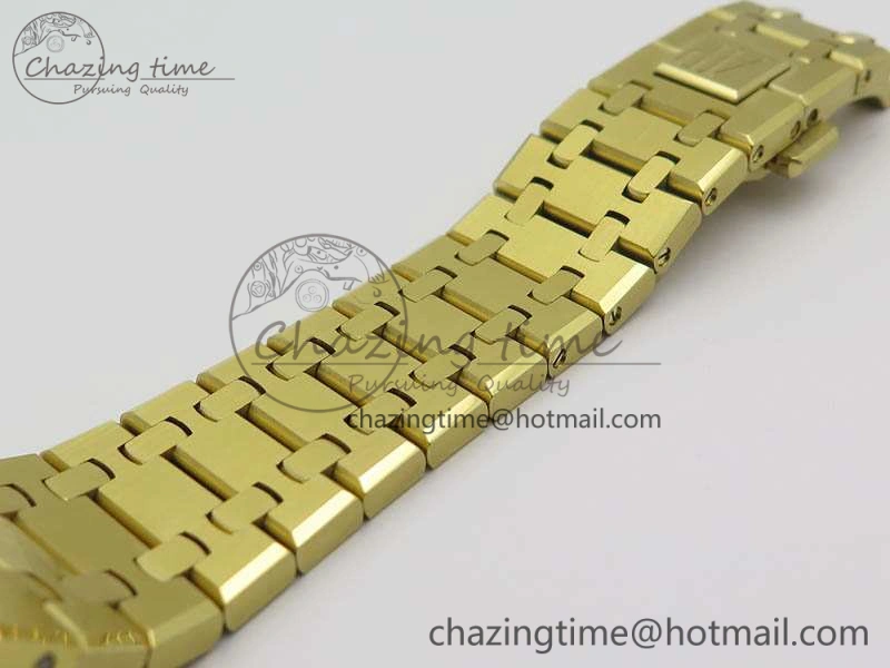 Royal Oak 41mm Complicated 26574 YG JF 1:1 Best Edition Blue Textured Dial On YG Bracelet A5134