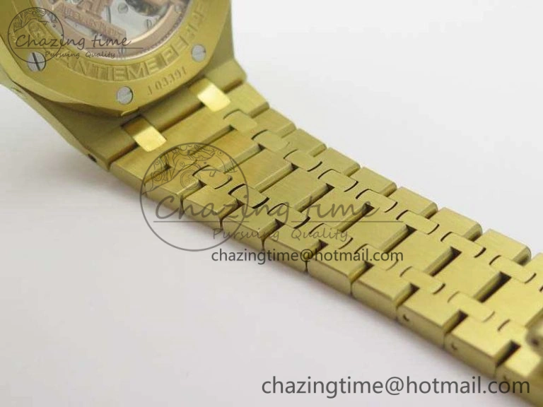 Royal Oak 41mm Complicated 26574 YG JF 1:1 Best Edition Blue Textured Dial On YG Bracelet A5134