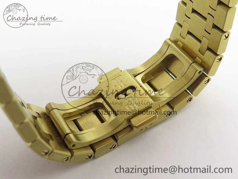 Royal Oak 41mm Complicated 26574 YG JF 1:1 Best Edition Blue Textured Dial On YG Bracelet A5134