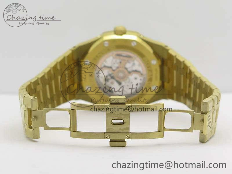 Royal Oak 41mm Complicated 26574 YG JF 1:1 Best Edition Blue Textured Dial On YG Bracelet A5134