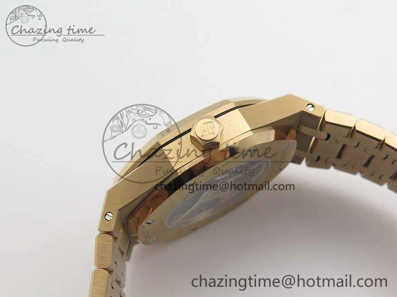 Royal Oak 41mm Double Balance Wheel Openworked 15407 RG JF 1:1 Best Edition On RG Bracelet A3132