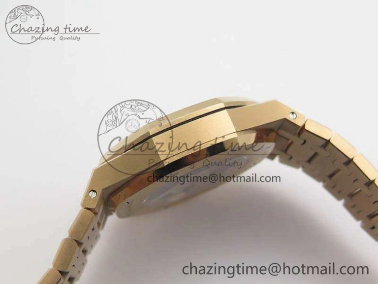 Royal Oak 41mm Double Balance Wheel Openworked 15407 RG JF 1:1 Best Edition On RG Bracelet A3132