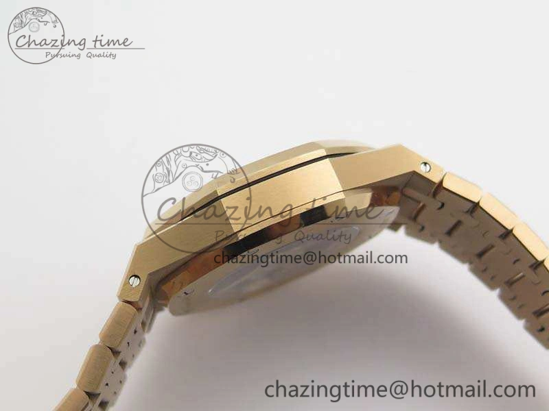Royal Oak 41mm Double Balance Wheel Openworked 15407 RG JF 1:1 Best Edition On RG Bracelet A3132