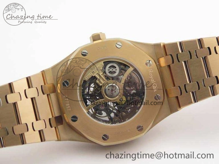 Royal Oak 41mm Double Balance Wheel Openworked 15407 RG JF 1:1 Best Edition On RG Bracelet A3132