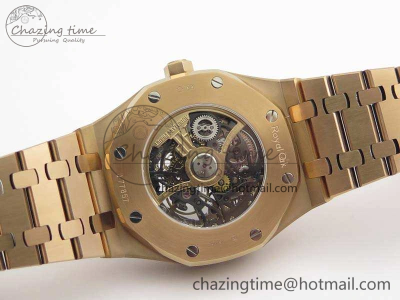 Royal Oak 41mm Double Balance Wheel Openworked 15407 RG JF 1:1 Best Edition On RG Bracelet A3132
