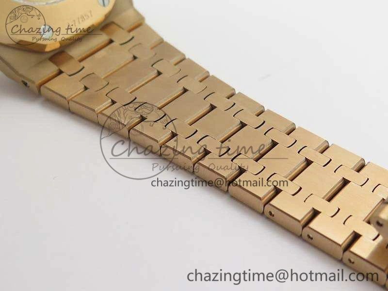 Royal Oak 41mm Double Balance Wheel Openworked 15407 RG JF 1:1 Best Edition On RG Bracelet A3132