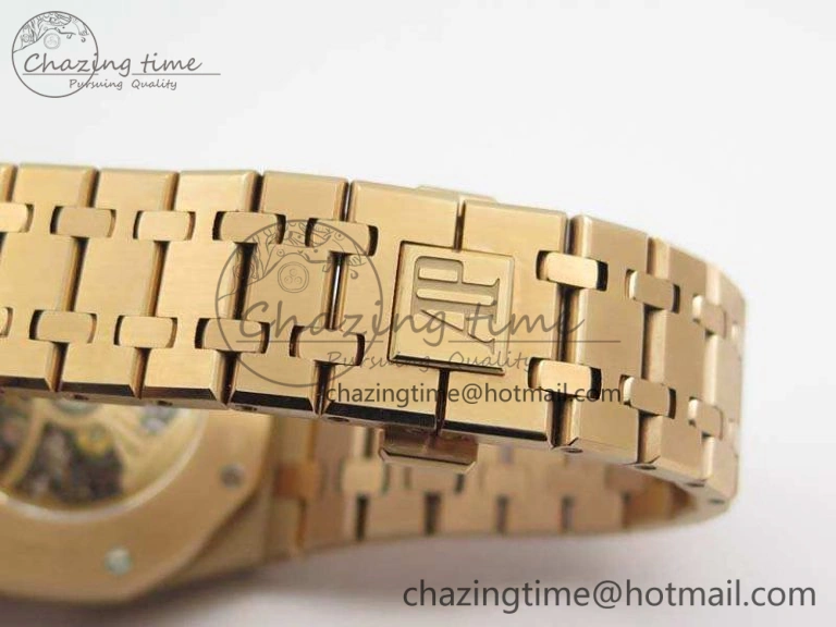 Royal Oak 41mm Double Balance Wheel Openworked 15407 RG JF 1:1 Best Edition On RG Bracelet A3132