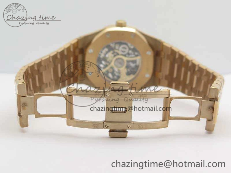 Royal Oak 41mm Double Balance Wheel Openworked 15407 RG JF 1:1 Best Edition On RG Bracelet A3132