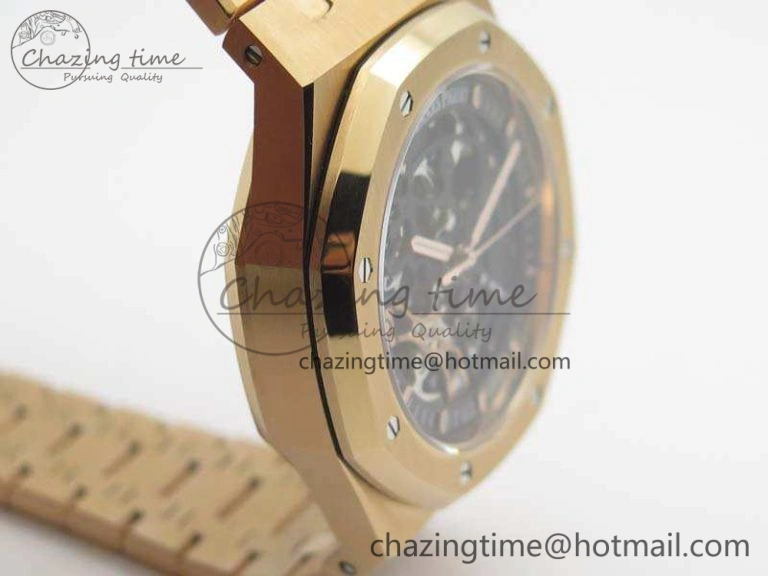 Royal Oak 41mm Double Balance Wheel Openworked 15407 RG JF 1:1 Best Edition On RG Bracelet A3132