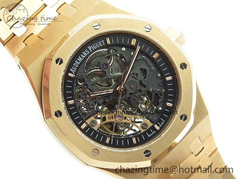 Royal Oak 41mm Double Balance Wheel Openworked 15407 RG JF 1:1 Best Edition On RG Bracelet A3132
