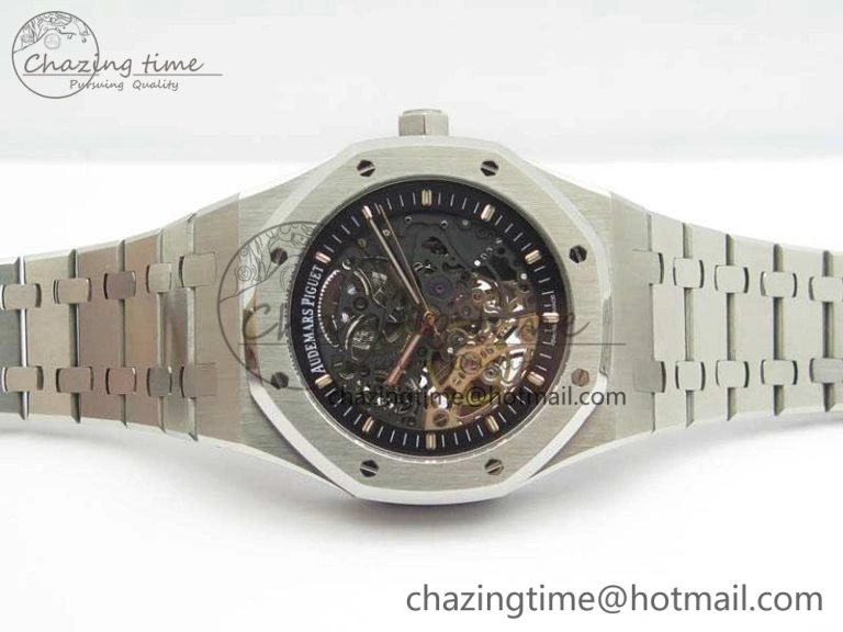 Royal Oak 41mm Double Balance Wheel Openworked 15407 SS JF 1:1 Best Edition On SS Bracelet A3132