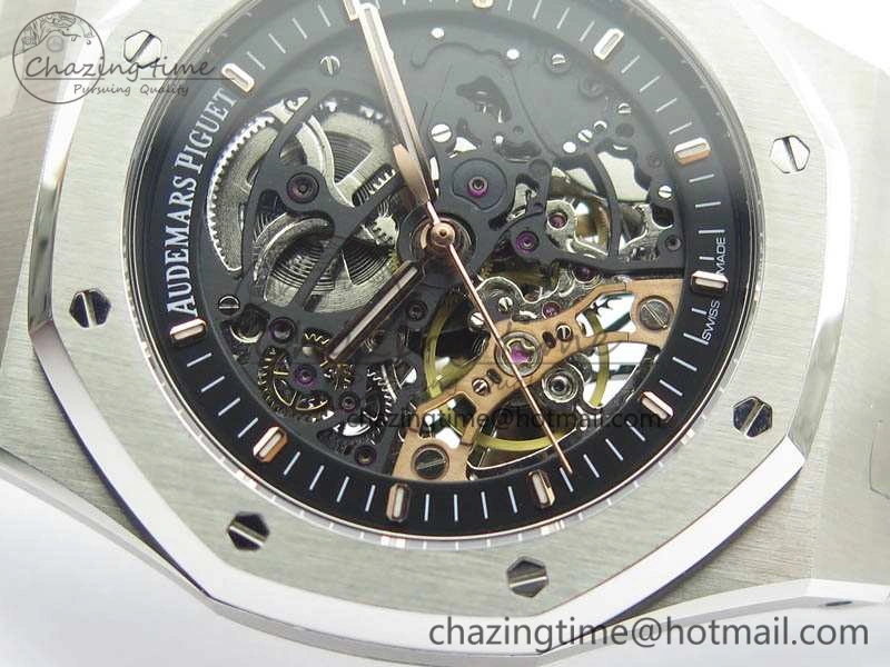 Royal Oak 41mm Double Balance Wheel Openworked 15407 SS JF 1:1 Best Edition On SS Bracelet A3132
