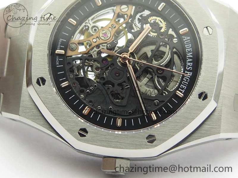 Royal Oak 41mm Double Balance Wheel Openworked 15407 SS JF 1:1 Best Edition On SS Bracelet A3132