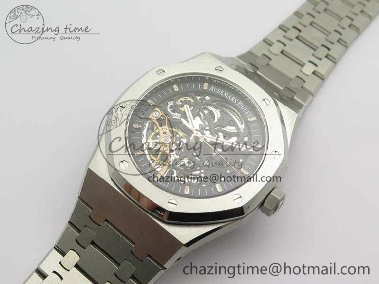 Royal Oak 41mm Double Balance Wheel Openworked 15407 SS JF 1:1 Best Edition On SS Bracelet A3132