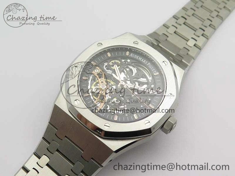 Royal Oak 41mm Double Balance Wheel Openworked 15407 SS JF 1:1 Best Edition On SS Bracelet A3132