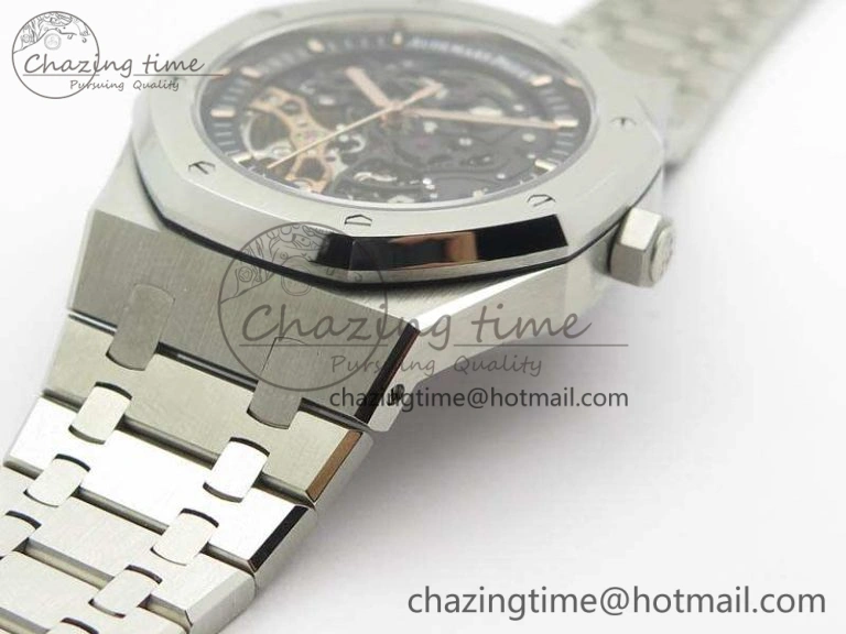 Royal Oak 41mm Double Balance Wheel Openworked 15407 SS JF 1:1 Best Edition On SS Bracelet A3132
