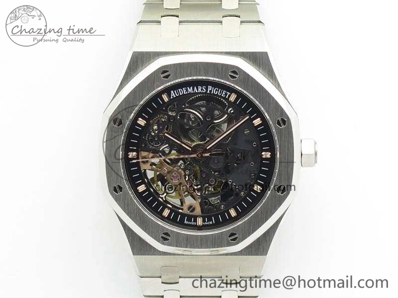 Royal Oak 41mm Double Balance Wheel Openworked 15407 SS JF 1:1 Best Edition On SS Bracelet A3132