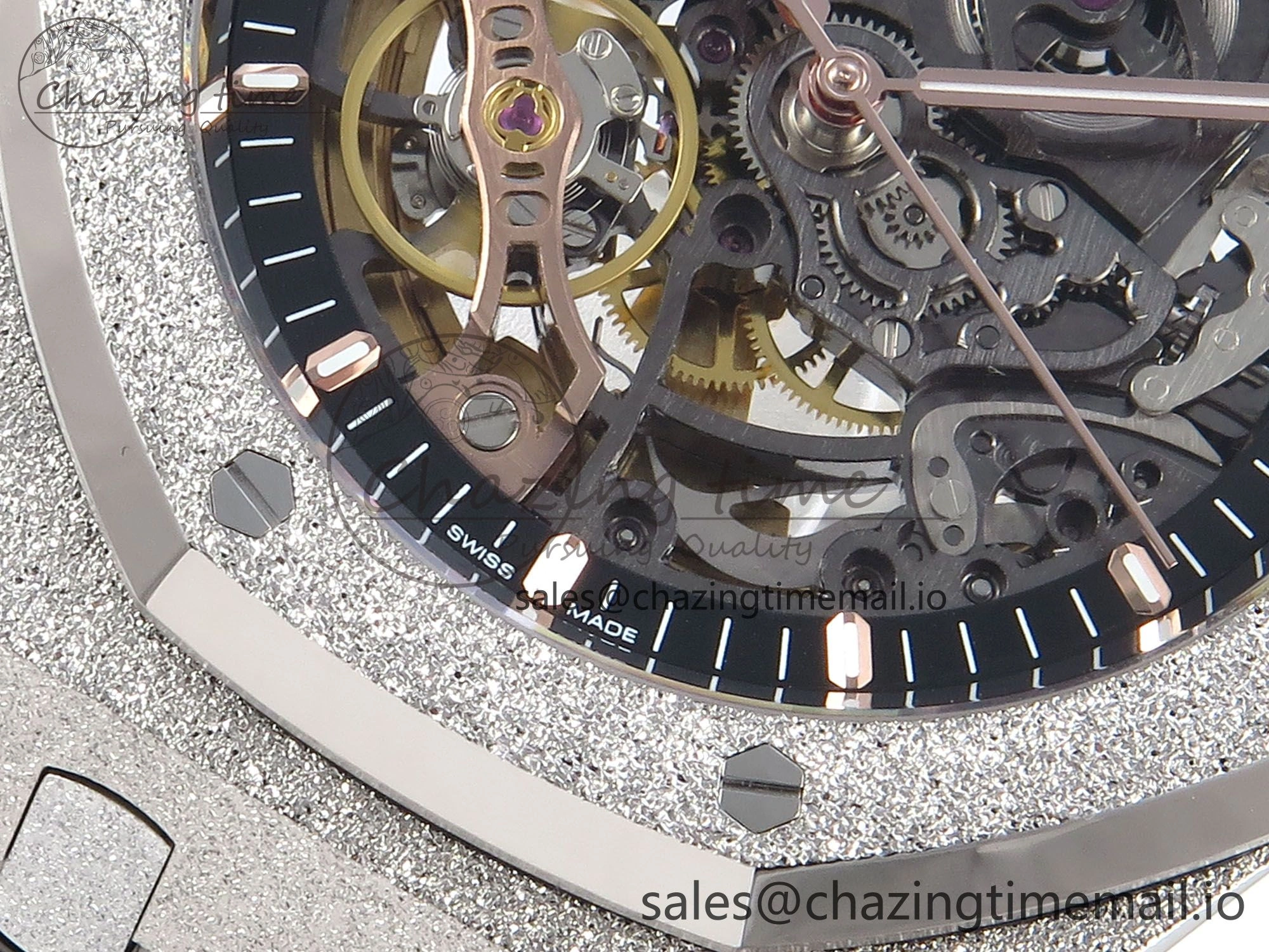 Royal Oak 41mm Frosted 15407 SS THBF 1:1 Best Edition Skeleton Dial on SS Bracelet SA3132