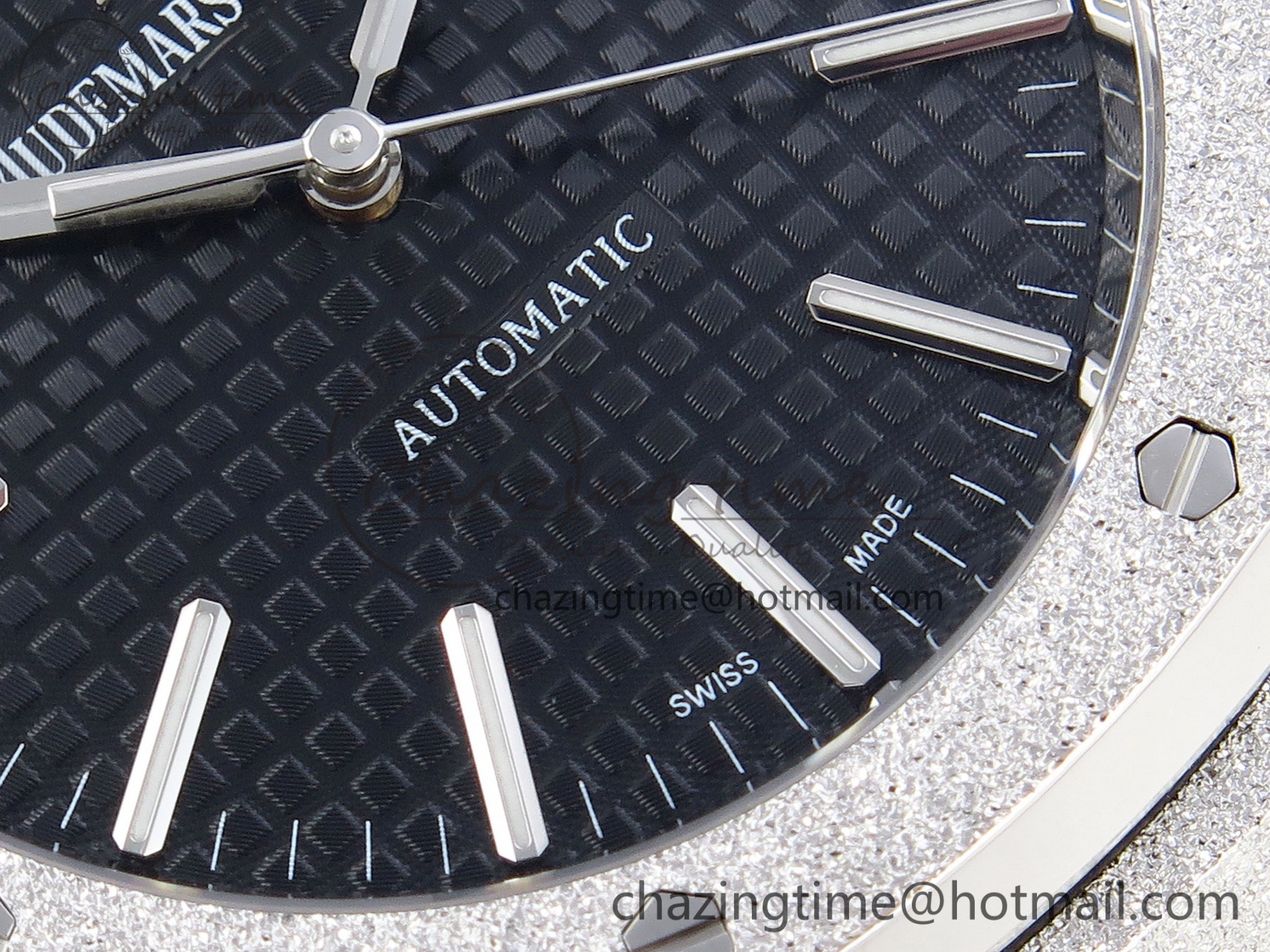 Royal Oak 41mm Frosted SS APSF 1:1 Best Edition Black Textured Dial on SS Bracelet SA3120 Super Clone