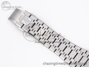 Royal Oak 41mm Frosted SS APSF 1:1 Best Edition Blue Textured Dial on SS Bracelet SA3120 Super Clone