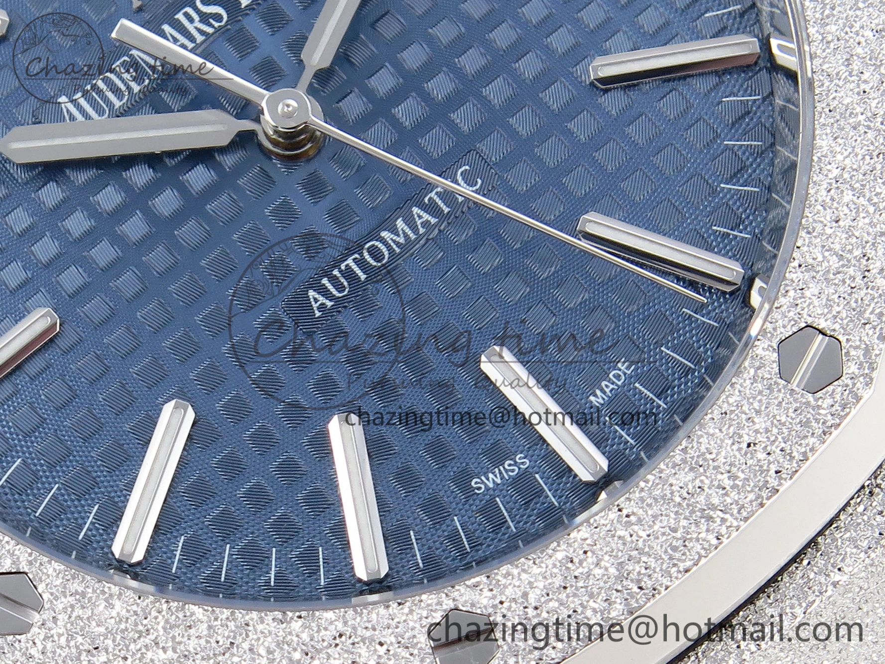 Royal Oak 41mm Frosted SS APSF 1:1 Best Edition Blue Textured Dial on SS Bracelet SA3120 Super Clone