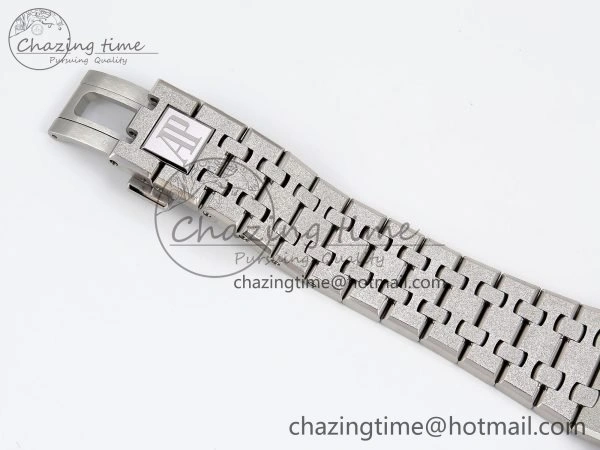Royal Oak 41mm Frosted SS APSF 1:1 Best Edition Blue Textured Dial on SS Bracelet SA3120 Super Clone