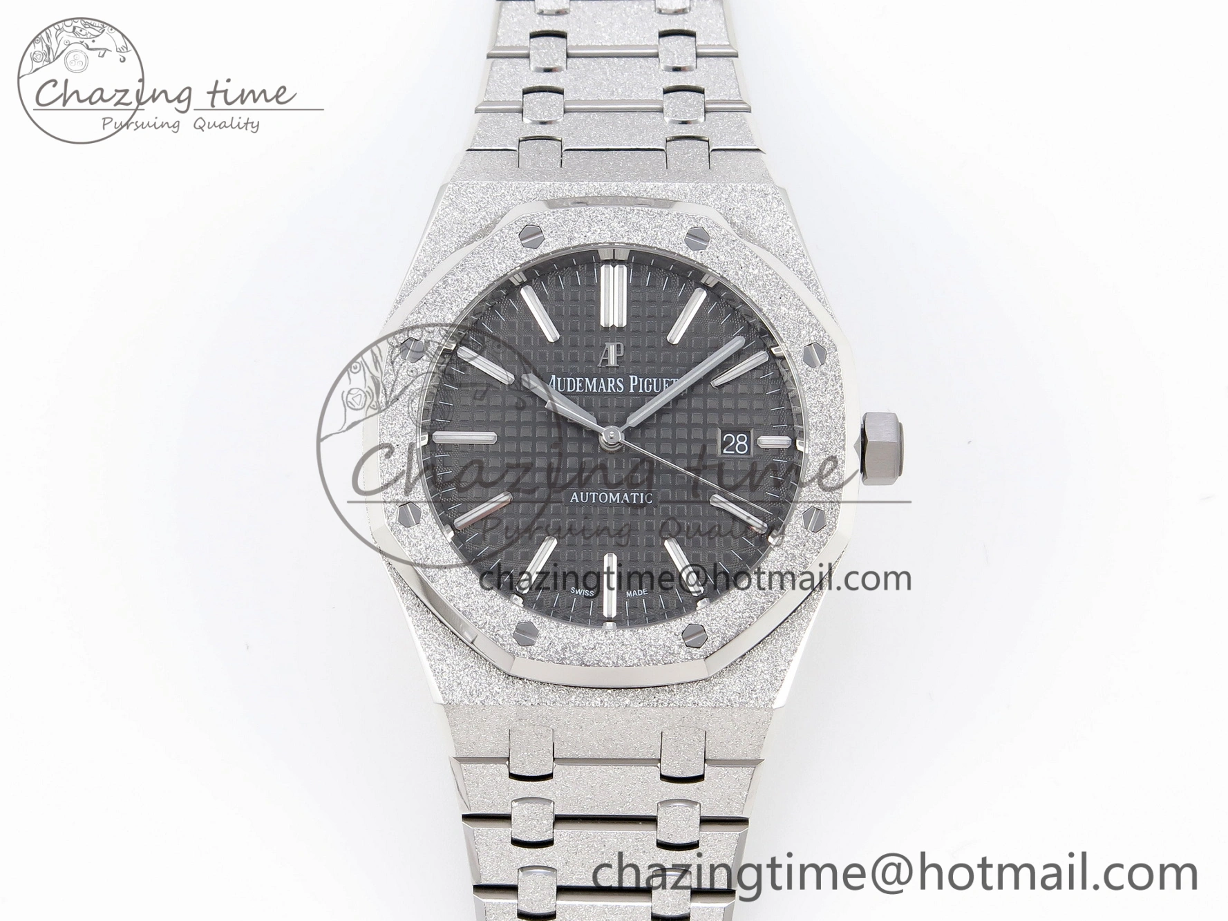 Royal Oak 41mm Frosted SS APSF 1:1 Best Edition Gray Textured Dial on SS Bracelet SA3120 Super Clone