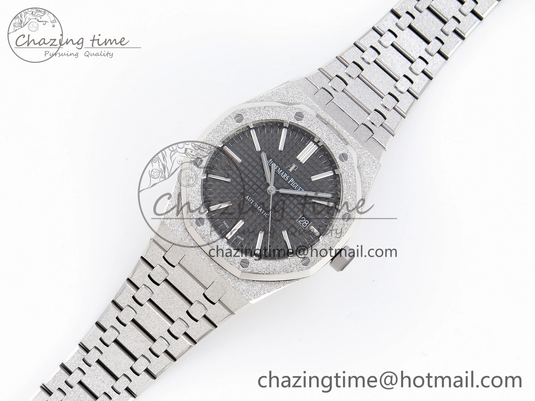 Royal Oak 41mm Frosted SS APSF 1:1 Best Edition Gray Textured Dial on SS Bracelet SA3120 Super Clone