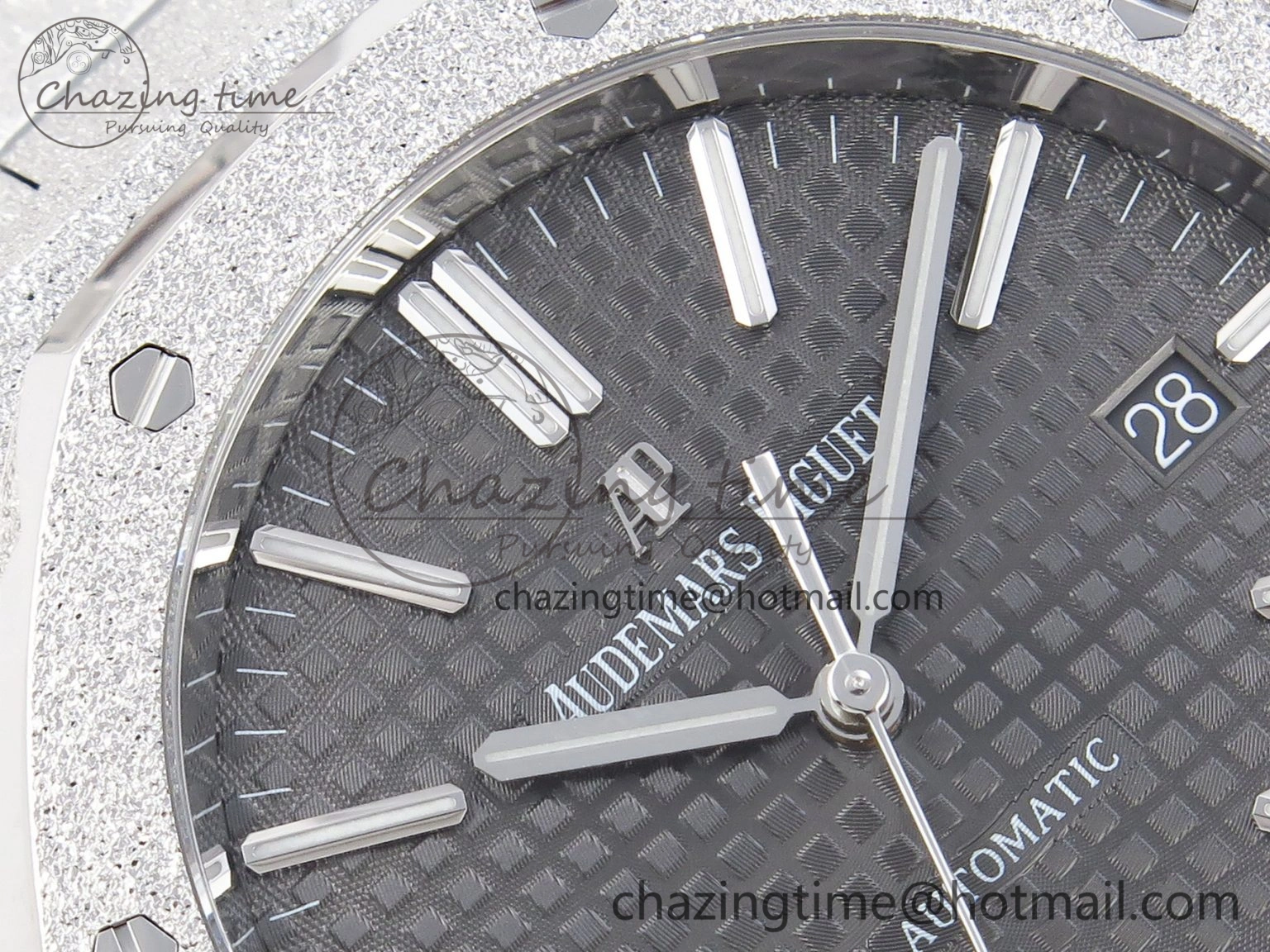 Royal Oak 41mm Frosted SS APSF 1:1 Best Edition Gray Textured Dial on SS Bracelet SA3120 Super Clone