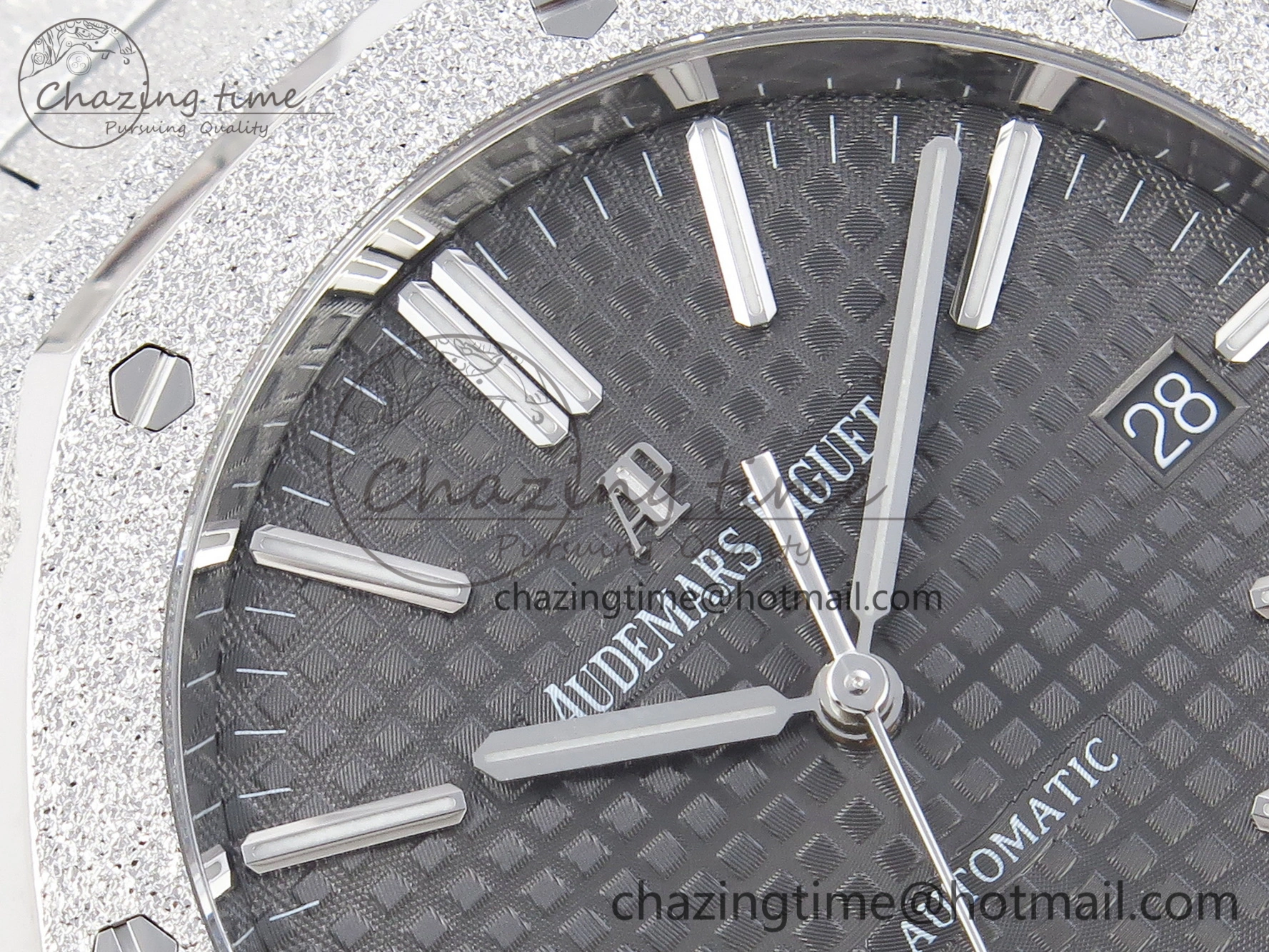Royal Oak 41mm Frosted SS APSF 1:1 Best Edition Gray Textured Dial on SS Bracelet SA3120 Super Clone