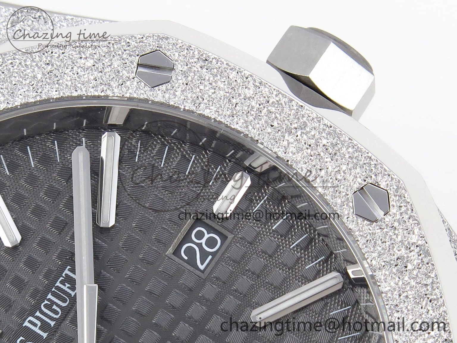 Royal Oak 41mm Frosted SS APSF 1:1 Best Edition Gray Textured Dial on SS Bracelet SA3120 Super Clone