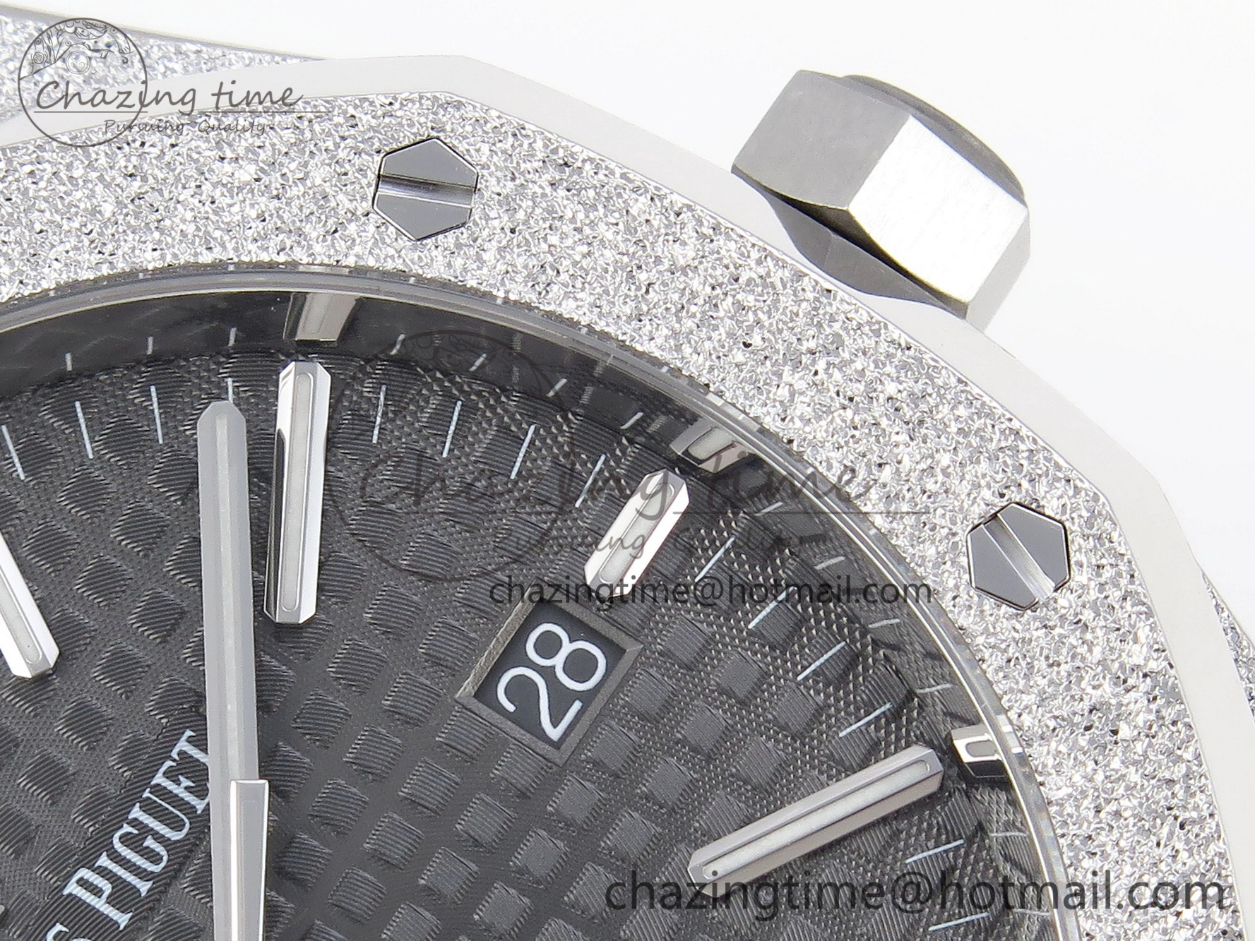 Royal Oak 41mm Frosted SS APSF 1:1 Best Edition Gray Textured Dial on SS Bracelet SA3120 Super Clone