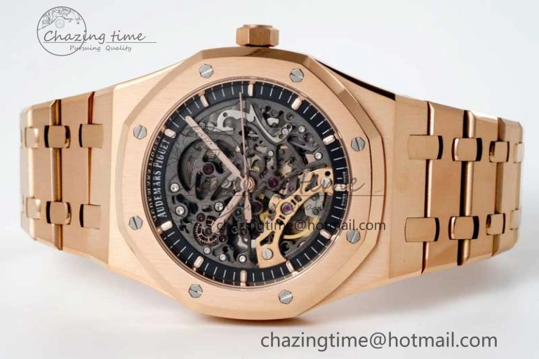 Royal Oak 41mm Openworked 15407 RG APSF 1:1 Best Edition on RG Bracelet A3132