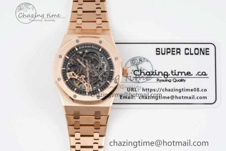 Royal Oak 41mm Openworked 15407 RG APSF 1:1 Best Edition on RG Bracelet A3132