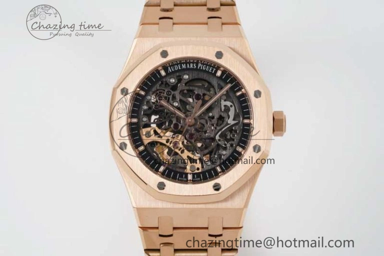 Royal Oak 41mm Openworked 15407 RG APSF 1:1 Best Edition on RG Bracelet A3132